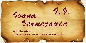 Ivona Vermezović vizit kartica